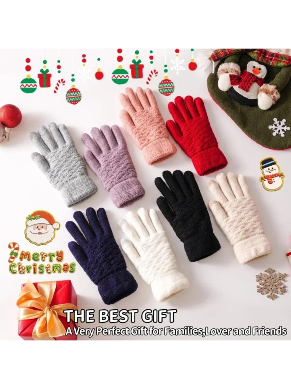 Cozy Thermal Cable Knit Touch Screen Gloves for Women - Fleece Lined, Warm